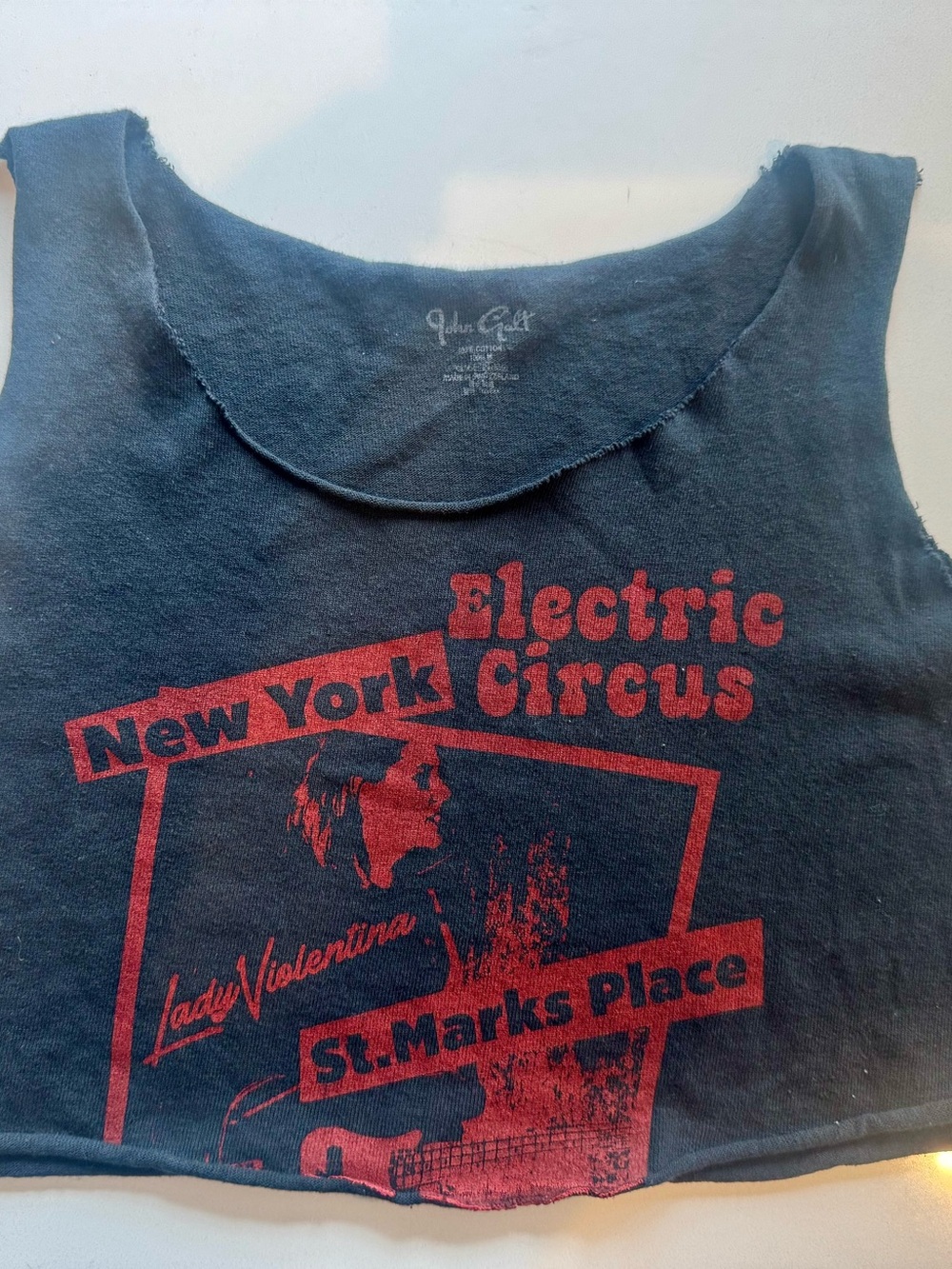 Brandy Melville Black Tank with Red Electric Circus Graphic